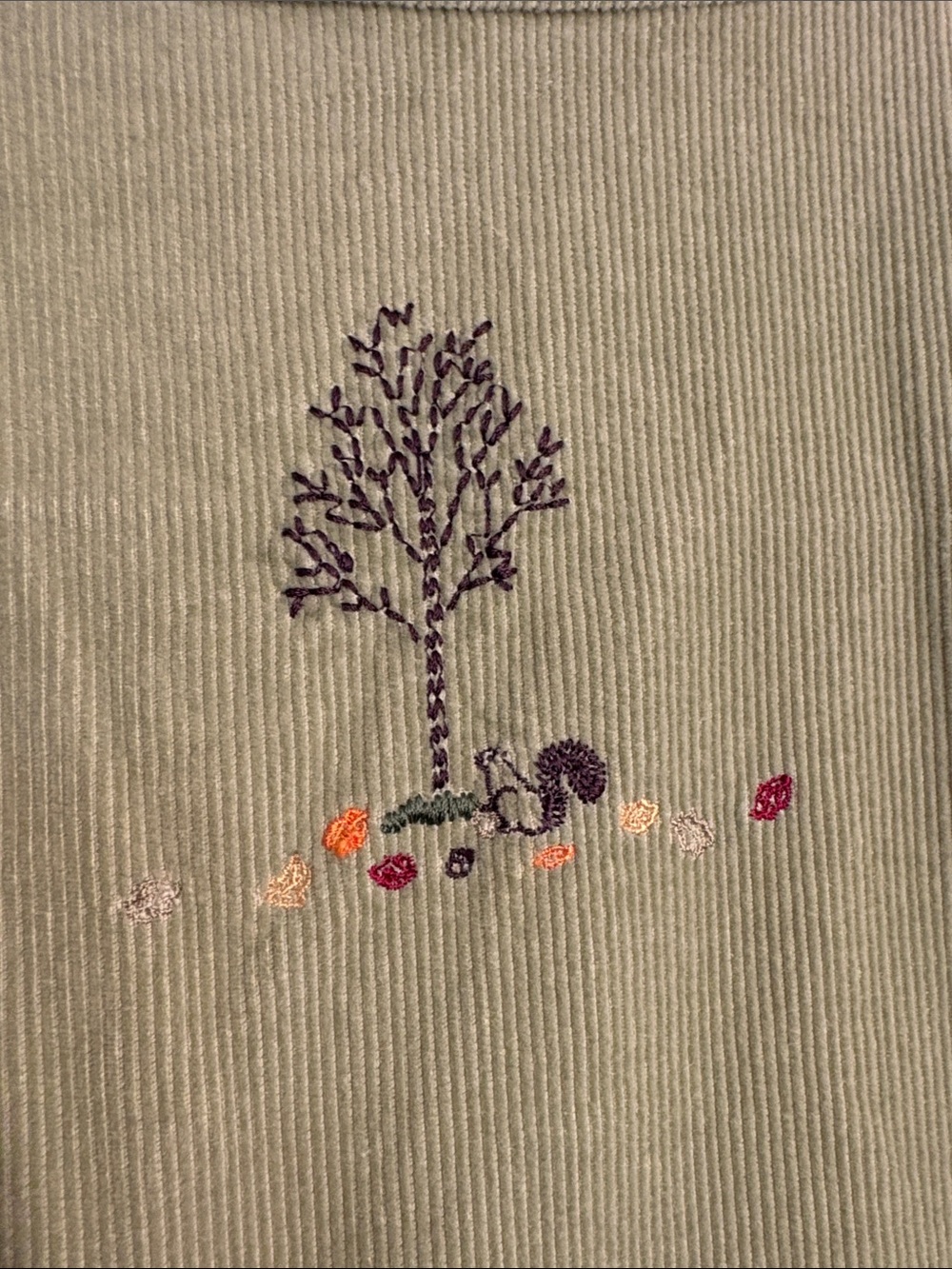 Christopher and banks Corduroy Embroidered Green Sleeveless vest - Picture 9 of 9